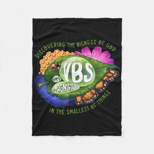 Vergrote Vbs 2025 Ontdekken De Grootheid Van God Fleece Deken (Voorkant)