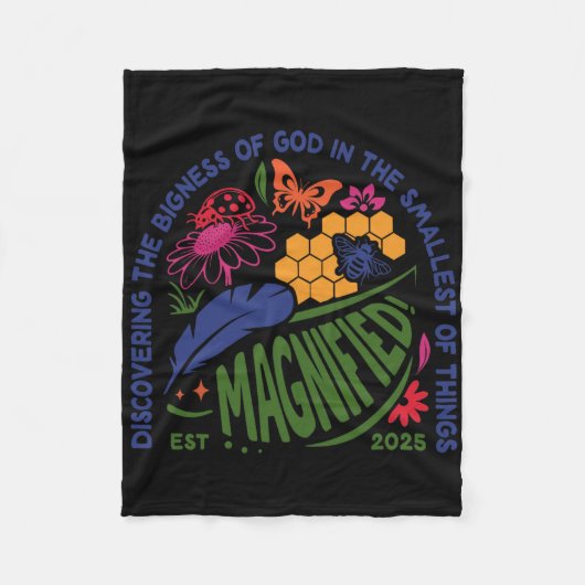 Vergrote Vbs 2025 Ontdekken De Grootheid Van God Fleece Deken (Voorkant)
