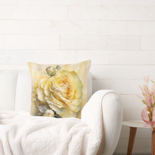 Vergrote waterverfrozen in geel kussen (Bank)