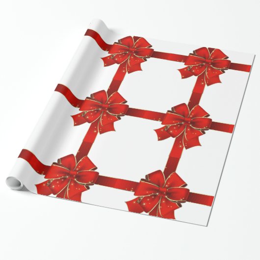 Vergroten van mousserende rode koolzaadjes Verpakk Cadeaupapier (Uitgerold)