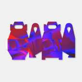 Vergroting digitale verf met blauwdruk op wijn bedankdoosjes (Uitgevouwen)