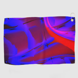 Vergroting digitale verf met blauwdruk op wijn golfhanddoek