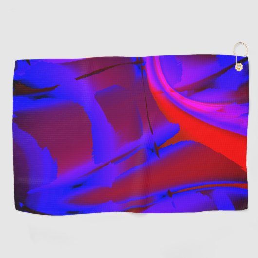 Vergroting digitale verf met blauwdruk op wijn golfhanddoek (Horizontaal)