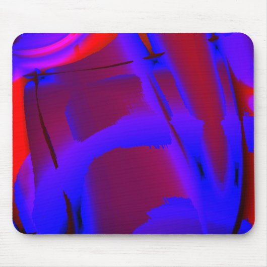 Vergroting digitale verf met blauwdruk op wijn muismat (Voorkant)