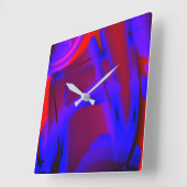 Vergroting digitale verf met blauwdruk op wijn vierkante klok (Hoek)