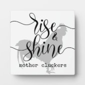 Vergroting en shine Moeder Cluckers Farmhouse Sign Fotoplaat (Voorkant)