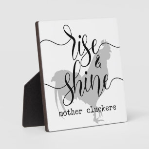 Vergroting en shine Moeder Cluckers Farmhouse Sign Fotoplaat