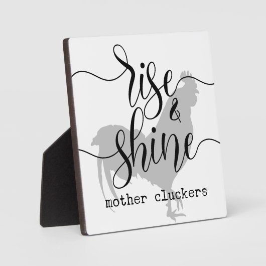 Vergroting en shine Moeder Cluckers Farmhouse Sign Fotoplaat (Voorkant)