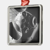 Vergroting van bloedcellen in zwart-wit metalen ornament (Links)