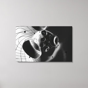 Vergroting van de bloedcellen in zwart-wit canvas afdruk