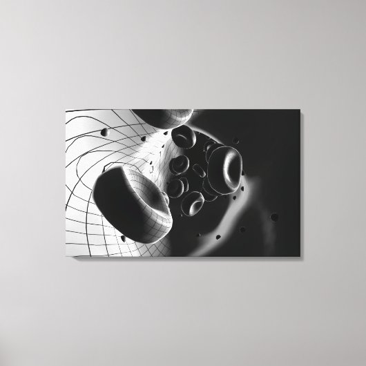 Vergroting van de bloedcellen in zwart-wit canvas afdruk (Voorkant)