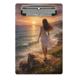 Vergroting van een foto met een zonsopgang-oceaane mini klembord