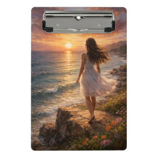 Vergroting van een foto met een zonsopgang-oceaane mini klembord
