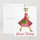 Vergroting van Elegant Vintage-kerstgasten Briefkaart (Voorkant / Achterkant)