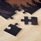 Vergroting van foto van wolf bij maanlicht | Wilde Legpuzzel (Zijkant)