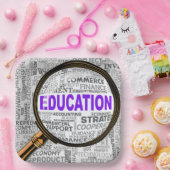 Vergroting van het onderwijs papieren bordje (Feest)