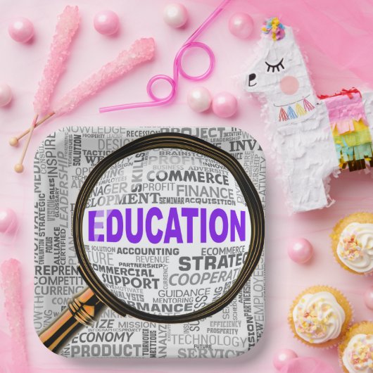 Vergroting van het onderwijs papieren bordje (Feest)