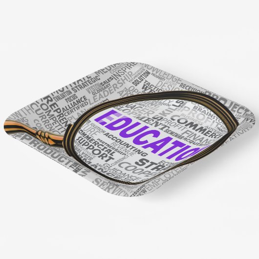 Vergroting van het onderwijs papieren bordje (Gebogen)