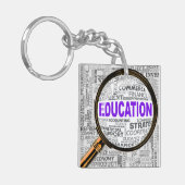 Vergroting van het onderwijs sleutelhanger (Voorkant Links)