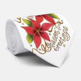 Vergroting van het seizoen Poinsettias Stropdas