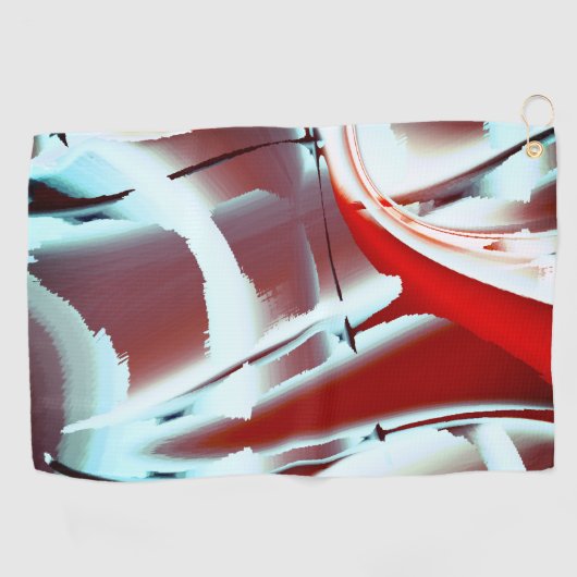 Vergroting van witachtige naar rode gecropeerde di golfhanddoek (Horizontaal)