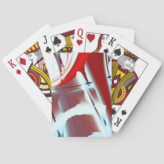 Vergroting van witachtige naar rode gecropeerde di pokerkaarten (Achterkant)