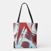 Vergroting van witachtige naar rode gecropeerde di tote bag (Achterkant)