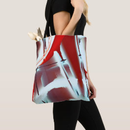 Vergroting van witachtige naar rode gecropeerde di tote bag