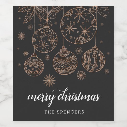 verguld | Aangepaste vakantie Wijn Etiket (Enkel label)