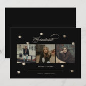 verguld Afstuderen | Elegant Afstuderen uitnodigin Kaart (Voorkant / Achterkant)