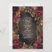 Verguld Antiek Lijst met Bourgondische bloemen Kaart (Voorkant)