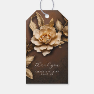 Verguld blad versierd dank je  cadeaulabel