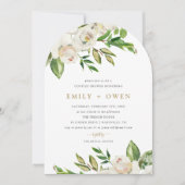 Verguld Blooms Couples Douche Uitnodiging (Voorkant)