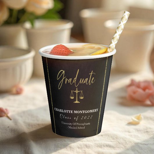 verguld donker krijtbord | Law School Afstuderen Papieren Bekers