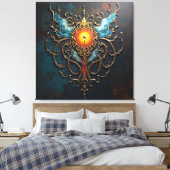 Verguld Drakenhart Canvas Afdruk (Insitu (Slaapkamer))
