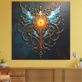 Verguld Drakenhart Canvas Afdruk (Insitu (Woonkamer))