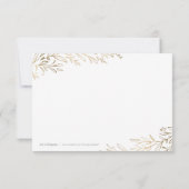 Verguld goud bordeauxrood botanische dank u bedankkaart (Achterkant)