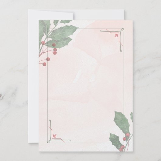 verguld groen kerstavond feest kaart (Achterkant)