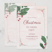 verguld groen kerstavond feest kaart (Voorkant / Achterkant)