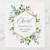 Verguld groen op wit | Kerstgejuich Wijn Etiket (Enkel label)