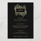Verguld groen op zwart | Kerst bruiloft Menu (Voorkant)