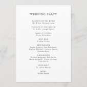 Verguld groen wit | Vakantie bruiloft Programmakaart (Achterkant)