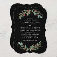 verguld groen zwart | Kerstvakantie bruiloft