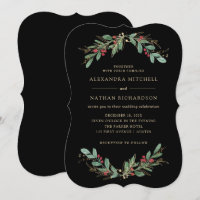 verguld groen zwart | Kerstvakantie bruiloft