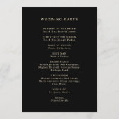 verguld groen zwart | Vakantie bruiloft Programmakaart (Achterkant)