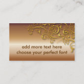 Verguld ijzer wervelingen/faux koper/goud visitekaartje (Achterkant)