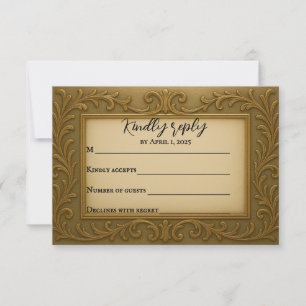 Verguld in gouden bruiloft RSVP Kaart