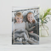 Verguld Lijst Familienaam Kerst Kaart (Staand voorkant)