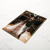 Verguld Lijst Vrolijk en getrouwd kalligrafie Foto Folie Feestdagenkaart (Gedraaid)