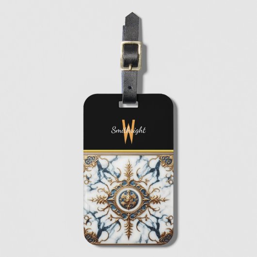 verguld marmer inleg bagagelabel (Voorkant (verticaal))